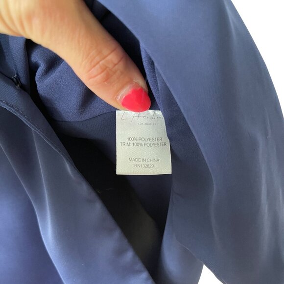 LAcademie Navy Sleeveless V-Neck Button Front Mini Shift Dress Size XS Military - Picture 8 of 8